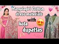Mangalagiri cotton dress materials with Kota dupattas ✨️