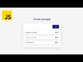 To Do List using HTML CSS  JavaScript | To Do List JavaScript