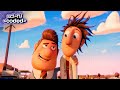 cloudy with a chance of meatballs (2009) - flint makes it rain food