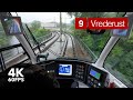 Terrible weather | 🚊 HTM Line 9 | 4K Tram Cabview | 🇳🇱 The Hague | Siemens Avenio