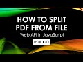 How to Split PDF From Uploaded File using PDF.co Web API in JavaScript