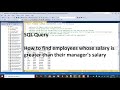 SQL Query | How to find employees with salary greater than their manager's salary
