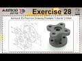 Autocad 3D Practice Drawing | Exercise 28 | Autocad 3D Example Tutorial