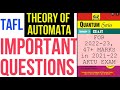 Theory of Automata (TAFL)  Most important questions | 100% Pass | 2nd year most imp question series