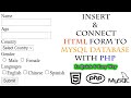 Insert HTML Form to MySQL Database With PHP In Easy Way | PHP for Beginners