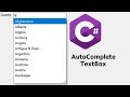 How to Create AutoComplete TextBox in C#
