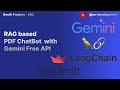 Build a RAG-Based PDF Chatbot with Streamlit, FAISS, LangChain \u0026 Gemini API (Free!)