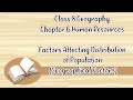 Factors Affecting Distribution of Population (Animated ) - Class 8 Geography |  Human Resources