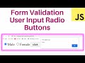 form validation radio button in javascript || Javascript tutorial for beginners - 35