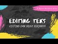 EDITING DAN OBJEK KERJANYA | Dr. Ngusman Abdul Manaf, M.Hum.