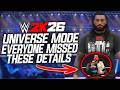 WWE 2K26 Secret Changes Revealed in Universe Mode!