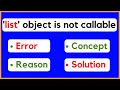 TypeError: 'list' object is not callable | Python | In Hindi| Neeraj Sharma