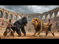 EPIC BATTLE: King Kong vs Golden Lion | Who Survives The Roman Arena? | 4K ⚔️