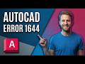 AutoCAD Error 1644 (2026 Easy Guide)
