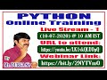 PYTHON Online Training || Live Stream - 1 || By Mr. DURGA Sir