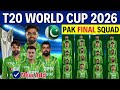 ICC T20 World Cup 2026 Pakistan Squad | Team Pak New Squad for T20 World Cup 2026 | T20 World Cup