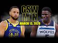 Golden State Warriors vs Minnesota Timberwolves Full Game Highlights – March 13, 2026 | NBA Season