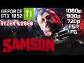Samson GTX 1050 Ti Benchmark – 1080p / 900p / 720p FSR Performance \u0026 Ultra Performance + Frame Gen