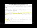 How to: write an explanation