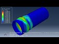 nonlinear buckling test -  steel pipe - using abaqus