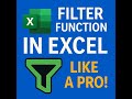 🔥 Master the FILTER Function in Excel | Dynamic Filtering Like a PRO! 🚀