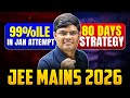 JEE Mains 2026 : 80 Days Gameplan to Score 99%ile in Jan Attempt 🔥😱| JEE 2026 Roadmap | eSaral