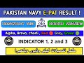 Pak navy e-pat result 2026a|colour red, grey, green|codes alpha bravo charli|@Ayeshaforcesacademy