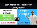 Leetcode 2517 Maximum Tastiness of Candy Basket - Hindi
