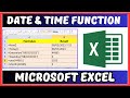 Date and Time Function in Ms Excel in Hindi | Date and Time Formula in Excel | Ms Excel