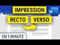 Imprimer en recto verso sur Word