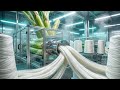 Inside a High-Tech Banana Stem Fiber Factory (Full Process: Stem → Natural Yarn Cones)