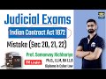 Indian Contract Act 1872 | Mistake Sec 20, 21 \u0026 22 | MPCJ, CGCJ, ADPO, UPCJ, UPPCS, CS, CA