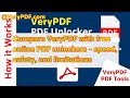 Compare VeryPDF with free online PDF unlockers – speed, safety, and limitations