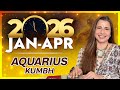 ♒ 2026 Jan - Apr Aquarius (Kumbh) Horoscope | कुम्भ राशि जनवरी - अप्रैल 2026 राशिफल | Tarot Reading