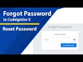 Forget Password in Codeigniter 3  using email | Reset Password  in CI 3  | PHP | Mysql