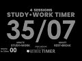 DARK Mode, Pomodoro 35/7 Study Timer, No Music, 4 Sessions, 35 Minute Study, Gentle Alarm