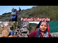 Pahadi Lifestyle Vlog - घास काटने के लिए पहाड़ों में लंबा सफर  #preeti