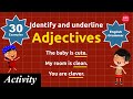 Adjective sentences examples | Identify and underline the adjectives | Kids Channel