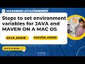 Steps to set environment variables for JAVA and MAVEN on a MAC OS M1