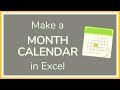 How to Create a Month Calendar in Excel - Tutorial 📆