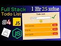 Build a Full Stack Todo List Application in JavaScript | Fetch Backend API from Frontend | 1 Hr. #4