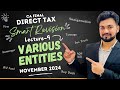 Taxation of Various Entities Along with Ques| CA Final DT Smart Revision 9 Nov 24|CA Yash Khandelwal