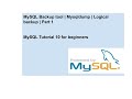 MySQL Backup tool | Mysqldump | Logical backup | Part 1