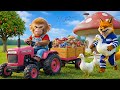 Amazing Monkey Cartoon Saves Funny Animals On Farm