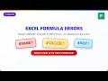 Excel Formula Errors: #NAME?, #VALUE!, #REF! - Fixes Included!