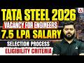TATA Steel Recruitment 2026 | 7.5 LPA Salary | Selection Process \u0026 Eligibility Criteria | Rajat Sir