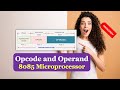 What are Opcode and Operand in 8085 | Difference between Opcode and Operand in 8085 HINDI URDU