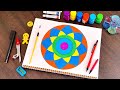 Circle geometric drawing step by step || Circular geometric patterns and Design | Rangoli | Mandala