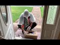 Dad Dresses Up in DIY Protective Gear to Retrieve Package Delivered to Front Door - 1112508