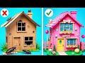 Poor vs Rich Doll House! Doll Room Makeover by 123 GO!